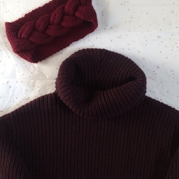 Red Wine Knitted Head Band - Picture 2 of 5